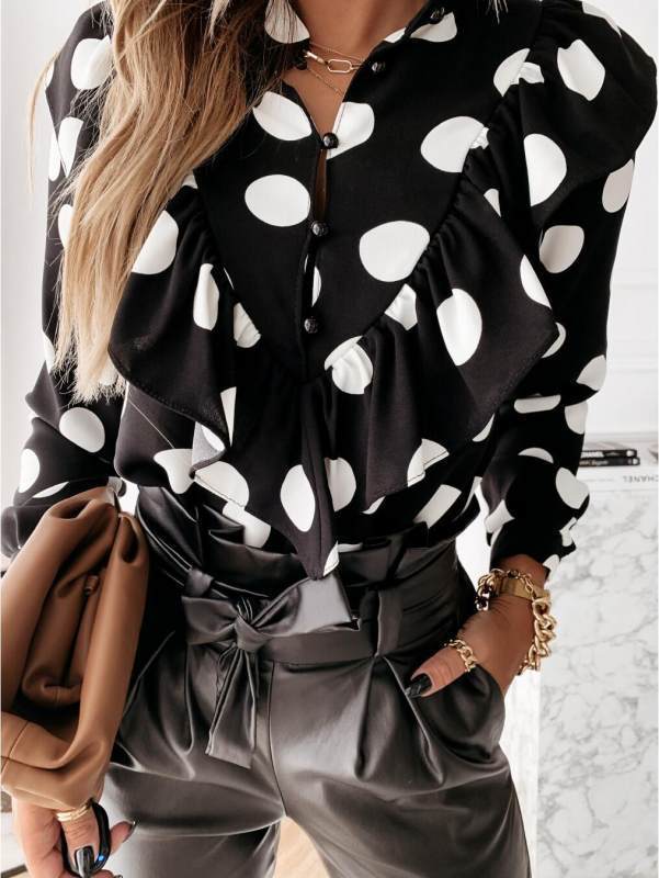 Faux Two-Piece Layered Blouse