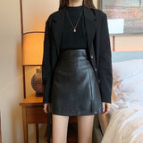 Shiny PU Leather Mini Skirt