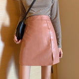 Shiny PU Leather Mini Skirt