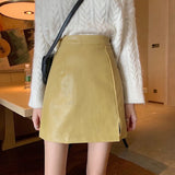 Shiny PU Leather Mini Skirt