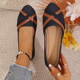 Ins Cross-Strapped Denim Loafers