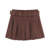 Corduroy Pleated A-Line Skirt