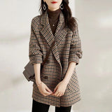 Houndstooth Woolen Overcoat
