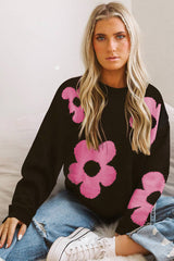 Floral Print European-Style Sweater