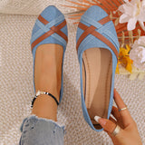 Ins Cross-Strapped Denim Loafers