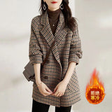 Houndstooth Woolen Overcoat