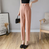 Cropped High-Waist Suit Trousers