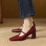 Chic Square Toe Mary Janes