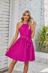Halter Strapless Pleated Sundress